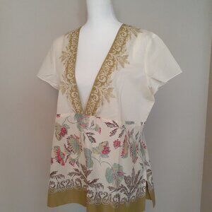 J. Jill Mixed Print Pop-Over Blouse